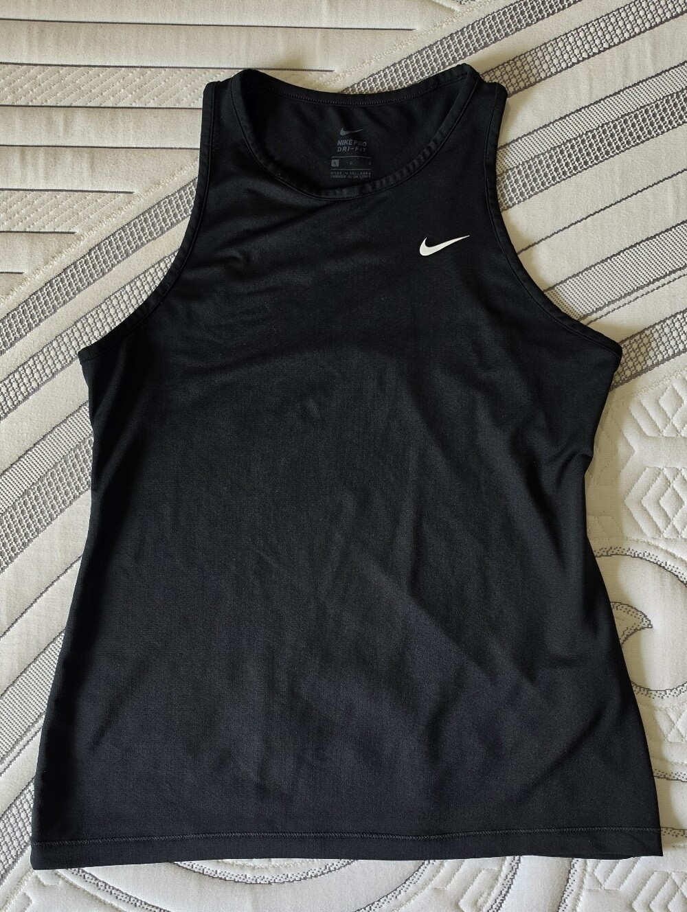 Nike Black Tank Top with White Swoosh - Kids